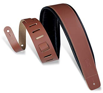 Levy's DM1PD-WAL 3-Zoll-Gitarrengurte aus Leder - Nussbaum