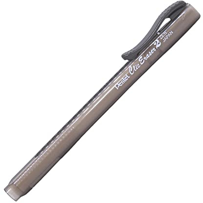 Pentel ZE11T-A ClicEraser 2 Radierstift, nachfüllbar mit ZER-2, Gehäuse semi-transparent schwarz, 1 Stück