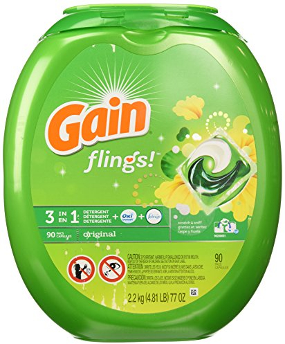 Gain Flings Laundry Detergent Pacs Original (90 Pacs)4.81 Lbs by GAIN