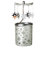 Kerzenfarm Star Rotary Karussell für Teelichter, Metall und Glas, Silber, 16,5 cm hoch