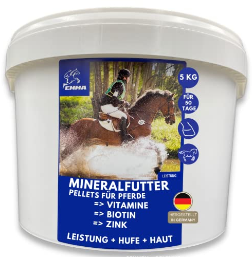 Mineralfutter für Pferde mit Biotin Zink Jod Selen Magnesium Bierhefe Pferd Vitamin Mineral komplex I B Vitamine I Spurenelemente Pferd - Pferdefutter für Hufe Haut Fell I Mineralstoffe komplex 5Kg