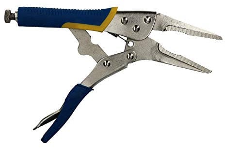 9 / 230mm Straight Long Nose Locking Grip Wrench Pliers with Soft Grip Handles