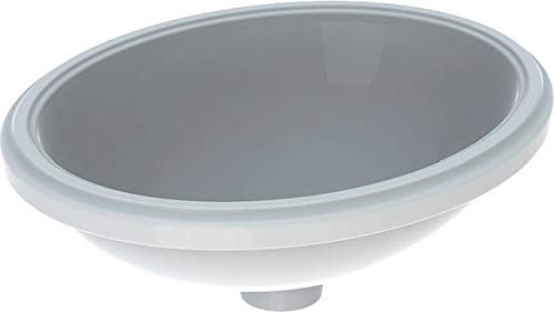 Keramag Geberit VariForm Unterbauwaschtisch oval, 420x330mm, ohne Hahnloch, ohne Überlauf, Farbe: Weiß - 500.751.01.2