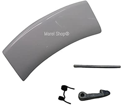 Marel Shop® - Maniglia Apertura Oblò Kit Completo con Gancio e Molla per Lavatrice compatibile con Electrolux Zanussi Rex per Modelli: EWP10075W - EWF128310W - RWF108315W - EWS106410W