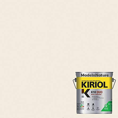 Farbe für Holz und Metall, Grundierung und Finish, rostfrei, auf Eisen, Stahl, verzinkt, auch rostig, sehr deckend, MadeInNature (2,5 l für 30 m², 15 m² für 2 Schichten, RAL 9001)