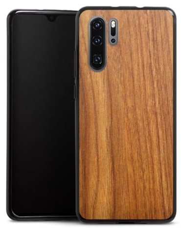 DeinDesign Silikon Hülle kompatibel mit Huawei P30 Pro New Edition Case schwarz Handyhülle Holzoptik Lärche Holz