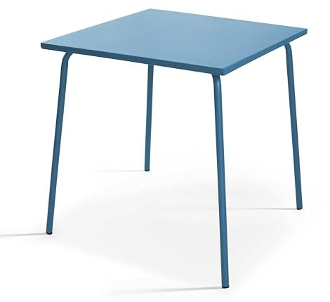 Oviala Gartentisch, quadratisch, aus Metall, Blau Pacific – Palavas