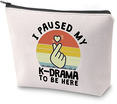 BAUNA K Drama Geschenk für koreanische TV-Show-Fans I Paused My KDrama to Be Here K Drama Kosmetiktasche Koreanischer Liebhaber Geschenk, Kdrama, Nein