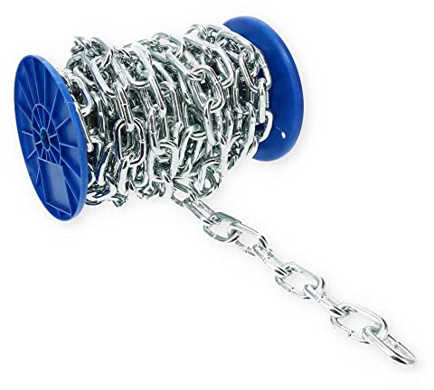 Stahlkette 10 Meter 10mm Kurzgliedrig Rundstahl Eisen Glieder Kette Verzinkt