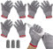 Pesado Guante Anticorte 3 Pares, Uso Diario Guantes Cocina Guantes Anticorte Nivel 5 Luvas Nitrilo Capa Agarre Fuerte Guantes De Protección y Anticorte, Incluye 3 Dedales Resistentes A Los Cortes