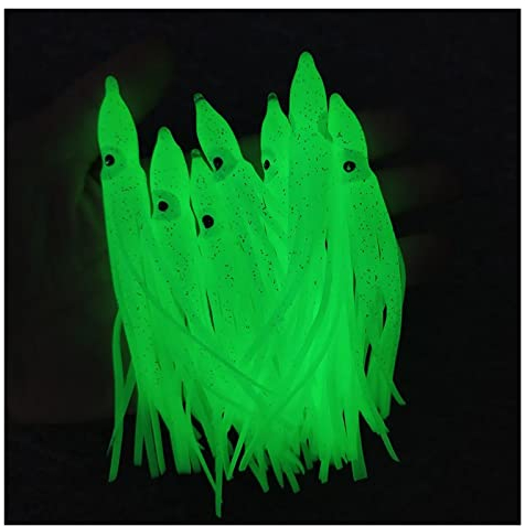 ICAMAS 20 stücke Leuchtende Tintenfisch Röcke Weicher Köder 5 cm/9 cm/11 cm Glow Angeln Locken Octopus Gummi künstliche Köder Pesca Wobbler (Size : 11cm)