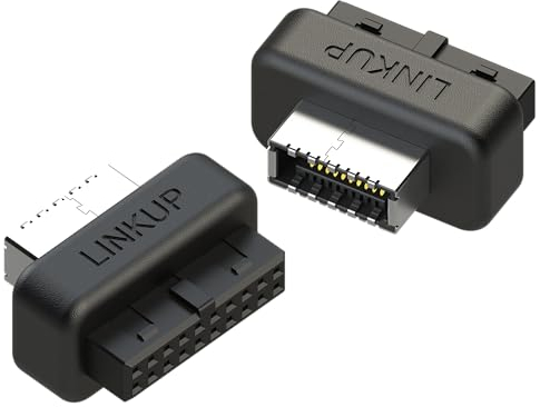 LINKUP - USB-C Front Panel Adapter - Converts Motherboard 3.0/3.1 IDC20 19-Pin Header to Type-C (A-Key) - Designed for All USB-C Devices - Solid Construction for Durability and Longevity - 2-Pack