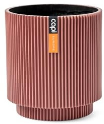 Capi Europe - Gefäß Zylinder Groove Colours - 15x17 - Rosa - Öffnung Ø13 - Blumentopf für drinnen - BGVPI313