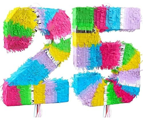 Playflip Pinata Zahl 25 bunt Pastell 25. Geburtstag