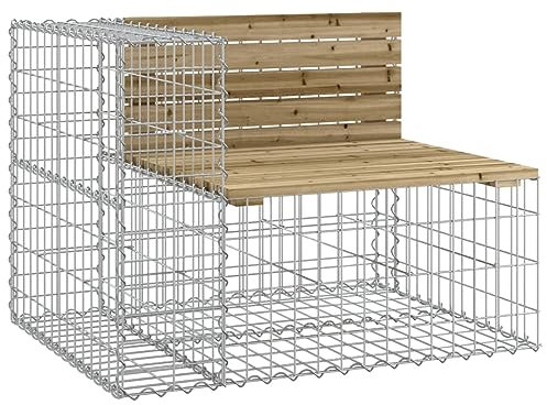 Tidyard Gartenbank aus Gabionen Maschengitter Gabionenkorb Bank Steinzaun Balkonbank Steinkorb Gabionenbank Sitzbank Parkbank Terrassenbank Steinkorb Außenbank Parkbank 92 x 71 x 65,5 cm (B x T x H)
