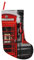 England UK Retro London Telefon Druck Weihnachtsstrümpfe 45,7 cm hängende Weihnachtsstrumpf Weihnachtsschmuck für Kamin, Urlaub, Party, Neujahr, Weihnachtsdekoration