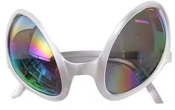 Alien Sonnenbrille Brille Alien Lustige Partybrille für Erwachsene, Kunststoff, Spaßbrille, ohne Sehstärke, Alien Sonnenbrille, Bad Taste Party, Mottoparty, Karneval