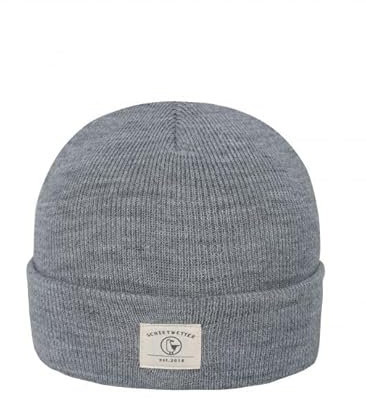 SCHIETWETTER Accessoire Beanie Mütze Robbe, Strickmütze, Rippmuster, breite Krempe, Wintermütze, elastisch, ungefüttert grau Melange 50