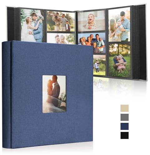 DazSpirit Álbumes de fotos 6x4 cm, 1000 bolsillos, cubierta de lino personalizable, capacidad extragrande, 10x15 cm