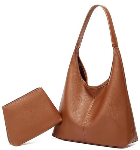 JEKAVA Handtasche Damen Tote Bag Mittelgroß Umhängetasche Leder Hobo Shopper Tasche Tragetasche Beuteltasche Achselhöhle Schultertasche 2-Teiliges Set für Freizeit, Arbeit, Reisen
