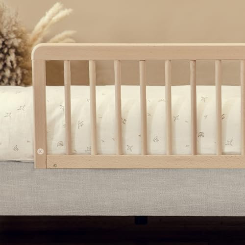Kadolis - Barrera de Cama Turia de Madera Maciza - A110cm x A41cm - Asegurada con Barras macizas - Protege contra Las caídas