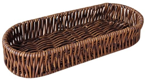 ELAYARD 108g Cesta Rectangular De Ratan Imitación Almacenamiento De Alimentos y Utensilios para Cocina y De Limpiar y Mantener