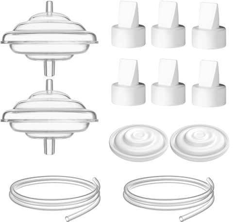 Momlacto Breast Pump Parts Replace Duckbill Valves Tubes Backflow Protector Membrane for Spectra S1 S2 9 Plus Breastpumps