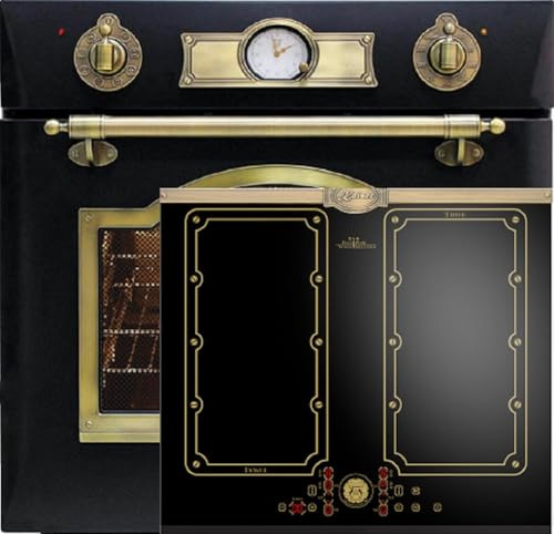 Kaiser Induktions Herd-Set EH 6355 Em+KCT 6192 FI Em, Retro Elektro Einbau Backofen 60cm 67L+Induktionskochfeld 60 cm FREE ZONE mit 2 FLEX Induktions-Zonen