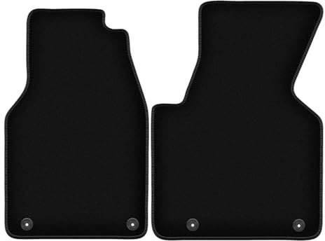 Wielganizator Velours Vorne Fußmatten passend für Volkswagen Transporter T4 Multivan (1993-2001) | Qualität: Basic - Genaue Passform, rutschfeste Untregrund 2-teilig - Schwarz