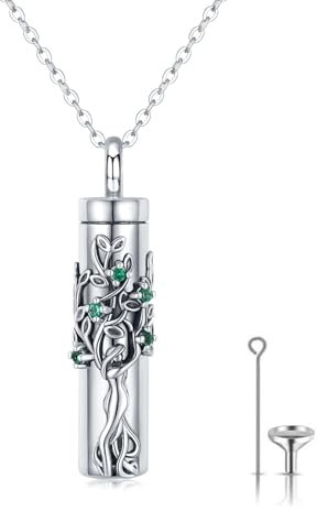 StoryEtain Tree of Life Urn Necklaces for Ashes 925 Sterling Silver Tree of Life Cremation Jewellery for Ashes Memory Jewellery Gifts for Women Girls Mum