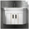 DMBBSAPBSH Lave-Mains d'angle, Lave Main d'angle, Meuble-lavabo de Salle de Bain avec 2 Portes, Meuble Flottant Moderne avec lavabo en céramique, Robinet et bonde(48cm/18.8in,White)