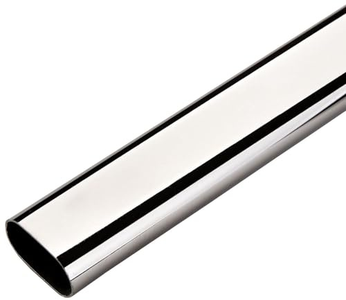 SOTECH Schrankstange oval 30 x 15 mm L: 1160 mm | Stahl Chrom poliert Garderobenstange Kleiderstange
