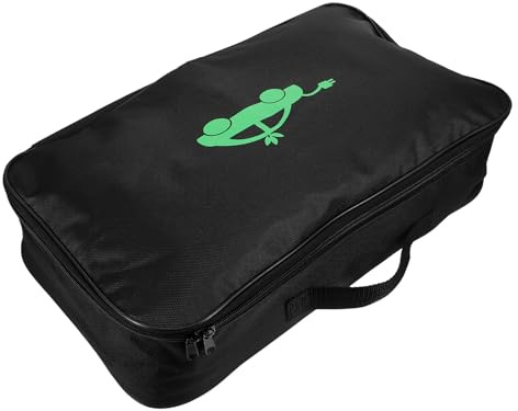 LRXIYODE Electric Car Charger Cable Bag with Convenient Hand Strap and Oxford Cloth Material, Portable Ev Cable Organizer for Everyday Use and Road Trips, Rectangle Shape Provides Black