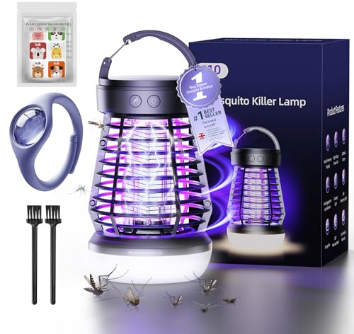 2026 Upgrade 3-in-1 Fly Zapper【Unique Wave Reflection Technology -UV wavelength of 365NM】Electric Fly Zapper【6 Times More Efficient - Industry No.1 100% Killing】360° Attract，Use Indoors and Outdoors