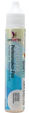 Artidee CREARTEC Perlenmaker Pen - Pastrelweiss - zum Gestalten von dekorativen 3D Farbperlen auf Textilien, Holz, Pappe, Leder, Glas, Keramik - 30ml - Made in Germany