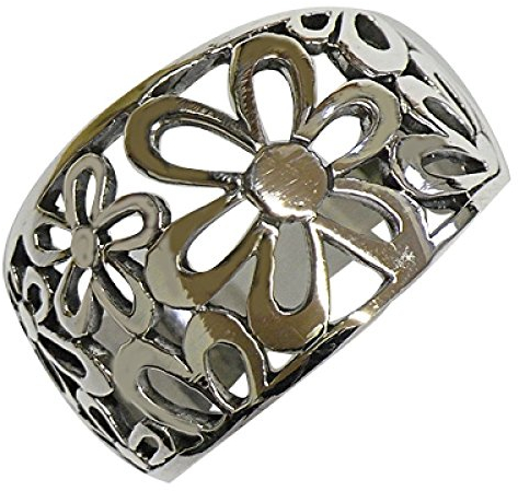 Chic-Net Silberring Ring Silberschmuck 925er Sterling Silber Damen Schmuck filigran Blumen breit 58