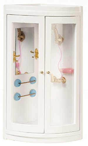Melody Jane Dolls House Corner Shower Cubicle Stall Miniature Bathroom Furniture