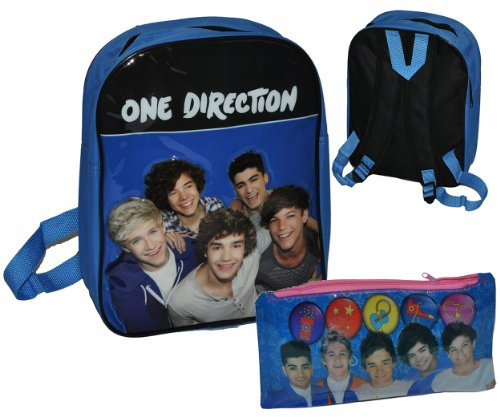 alles-meine.de GmbH 2 TLG. Set Rucksack + Federmappe/Kosmetiktasche - One Direction Boygroup Sänger für Kinder - Kinderrucksack Kind Musik Mädchen Jungen Kindergarten Musik Cha..