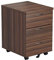 Office Hippo Heavy Duty 3 Drawer Mobile Pedestal Cabinet, Office Cabinet with Lockable Storage - Dark Walnut