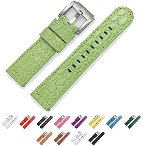 TW Steel Marc Coblen Armband Uhrenband Uhrenarmband Leder 22 MM Kroko Hellgrün LB_HG_K_S