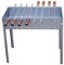 Kit Barbecue Démontable - Grand Modèle - Type Mangal Russe ou Caucase - 8 brochettes en métal poignée Bois - 1 Accessoire pour attiser Le feu en Plastique