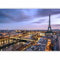 murando - Papier Peint Panoramique Adhésif Ville 196x140 cm - Tapisserie Murale Autocollante Décoration - Gris bleu violet - Architecture france ville pont paris rivière tour eiffel d-B-0207-a-b