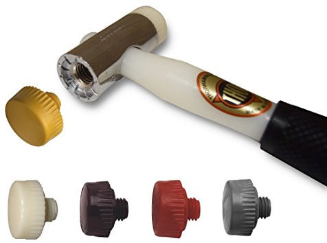 Thor 712 Glazing Hammer with Soft to Hard Nylon Face Pack - Window Mallet 38mm
