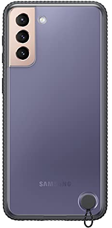 Samsung Clear Protective Cover Smartphone Cover EF-GG996 für Galaxy S21+ 5G Handy-Hülle verstärkter farblicher Rahmen, griffig, Schutz Case, stoßfest, Schwarz