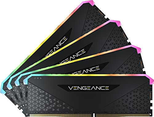 Corsair Vengeance RGB RS 32Go (4x8Go) DDR4 3200MHz C16 Mémoire de Bureau (Éclairage RGB Dynamique, Temps de Réponse Serrés, Compatible avec Intel X299, AMD TRX40 & Intel/AMD 300/400/500 Series) Noir