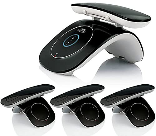 ROUOHUD Telefono Cordless, Robusto Telefono Cordless con segreteria telefonica, Telefono Cordless Domestico con Blocco delle chiamate fastidiose e segreteria telefonica(Color:D4)