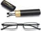 MAGIMODAC Herren Damen Lesebrille Anti Blaulicht Brille mit sehstärke Blaulichtfilter Metall Lesehilfe schmale Lesebrillen mit Stiftetui (2.5, Schwarz)