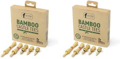 On Par Bamboo Golf Tees Mixed Size, 30 pieces, Strong, Durable, Sustainable and Biodegradable. 6 of each size., ONPA023B