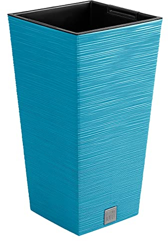 Pot de fleurs avec reserve d´eau 34x34x66cm bleu - FURU