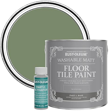 Rust-Oleum Green Washable Matt Floor Tile Paint - All Green 2.5L
